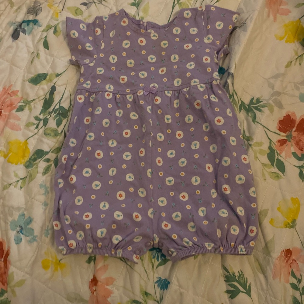 Lands' End Purple Polka Dot Kids One Piece